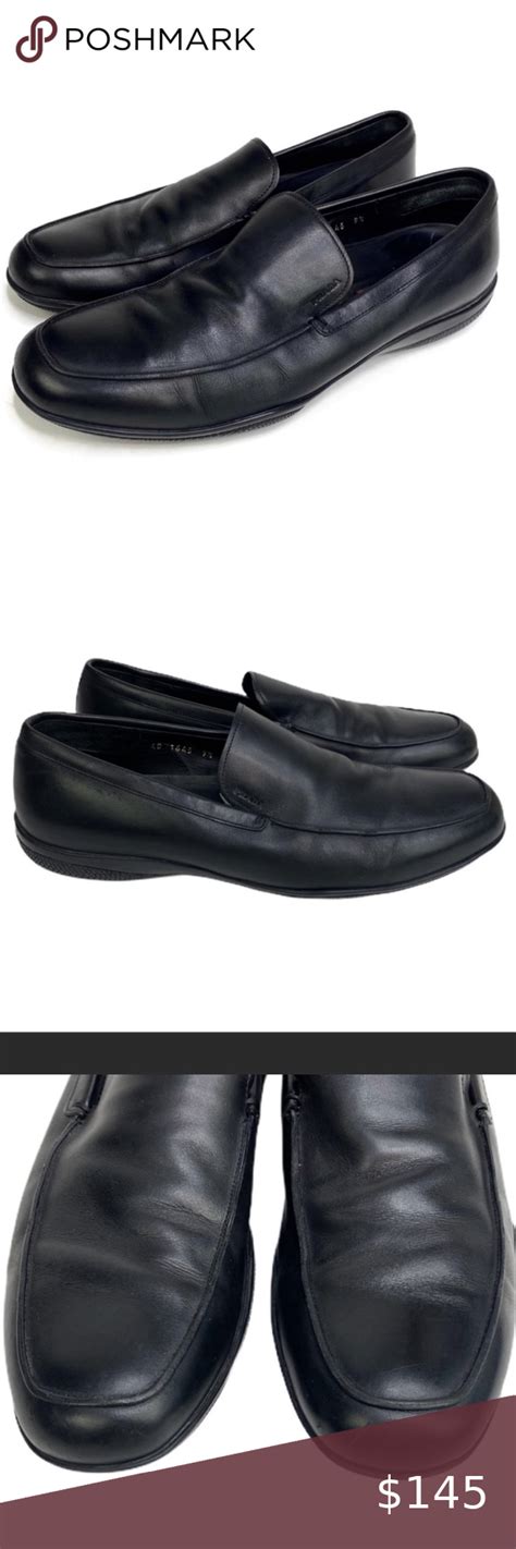 prada 4d 1645|PRADA Men's Black Leather Loafer Shoes 4D 1645 Men’s Size 7 .